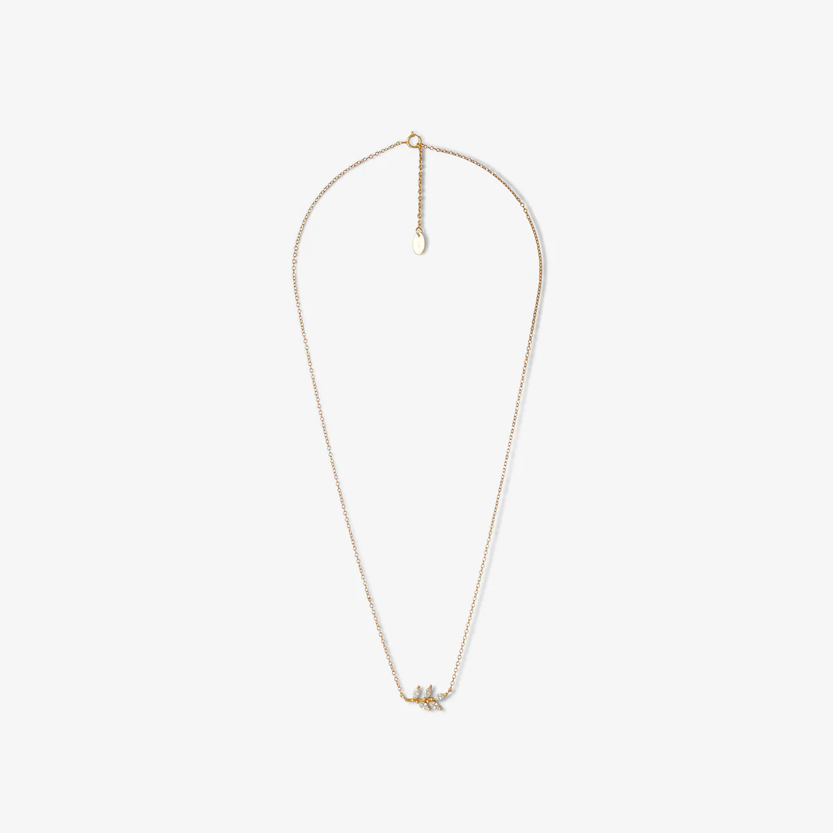 Collier pendentif feuille en zircon - argent garanti 925 - Image 2