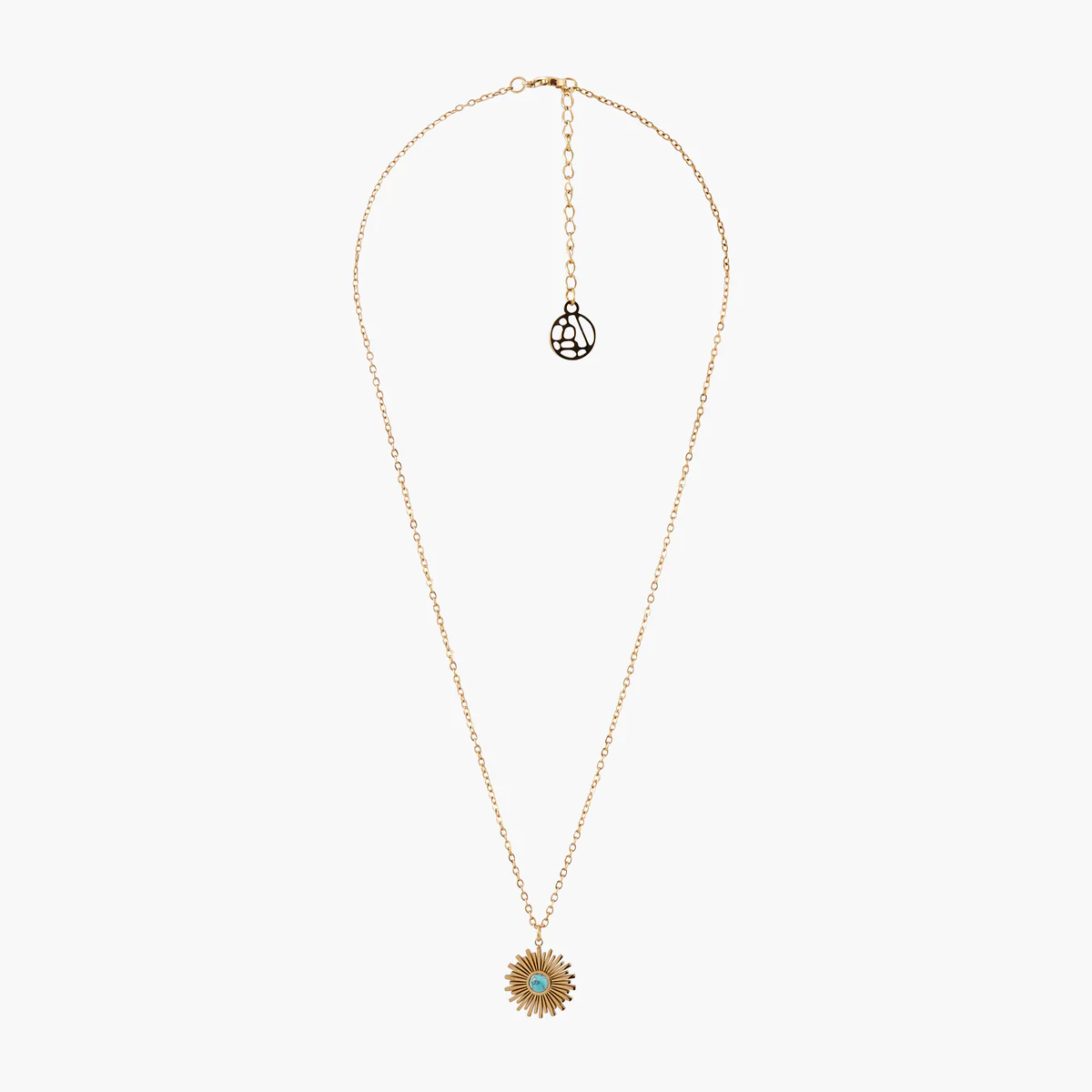 Collier pendentif soleil pierre de Tophus acier inoxydable - Image 2
