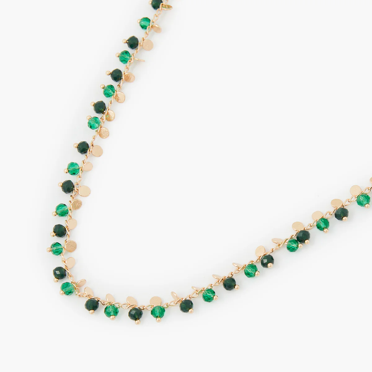 Collier perles à facettes vertes - Image 3