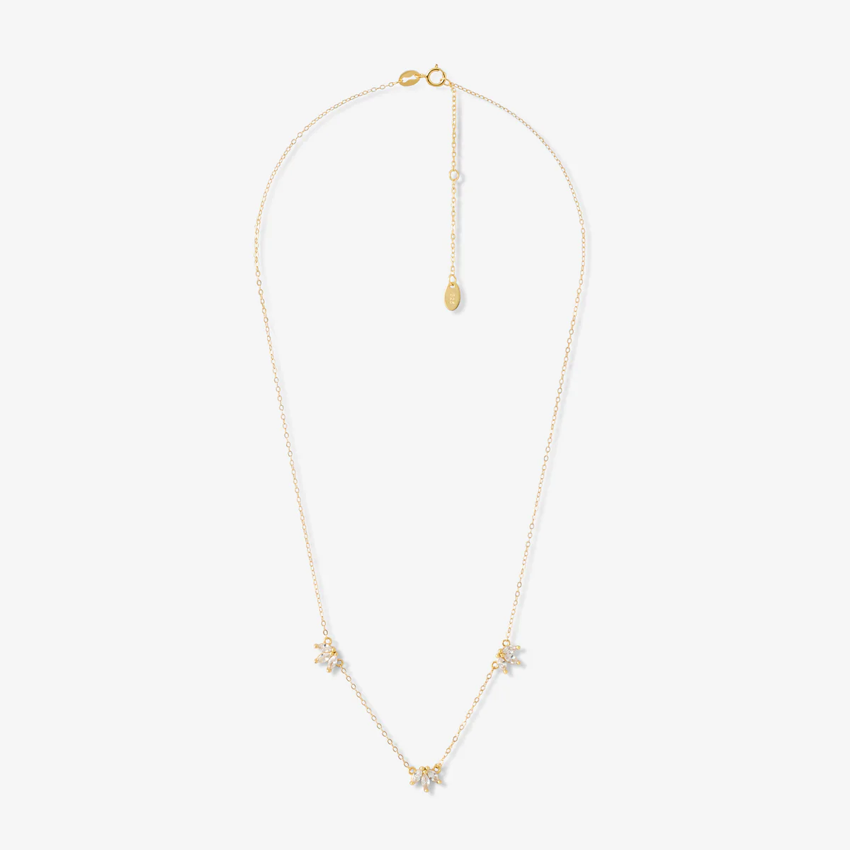 Collier pétales zirconium en argent garanti doré - Image 2