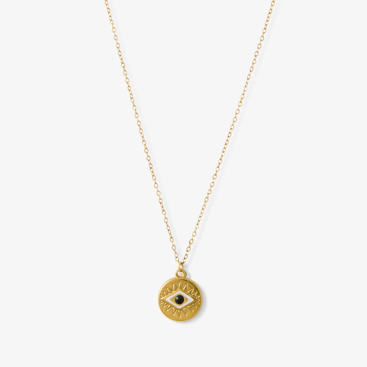 Collier pochon médaillon œil acier inoxydable - Image 3