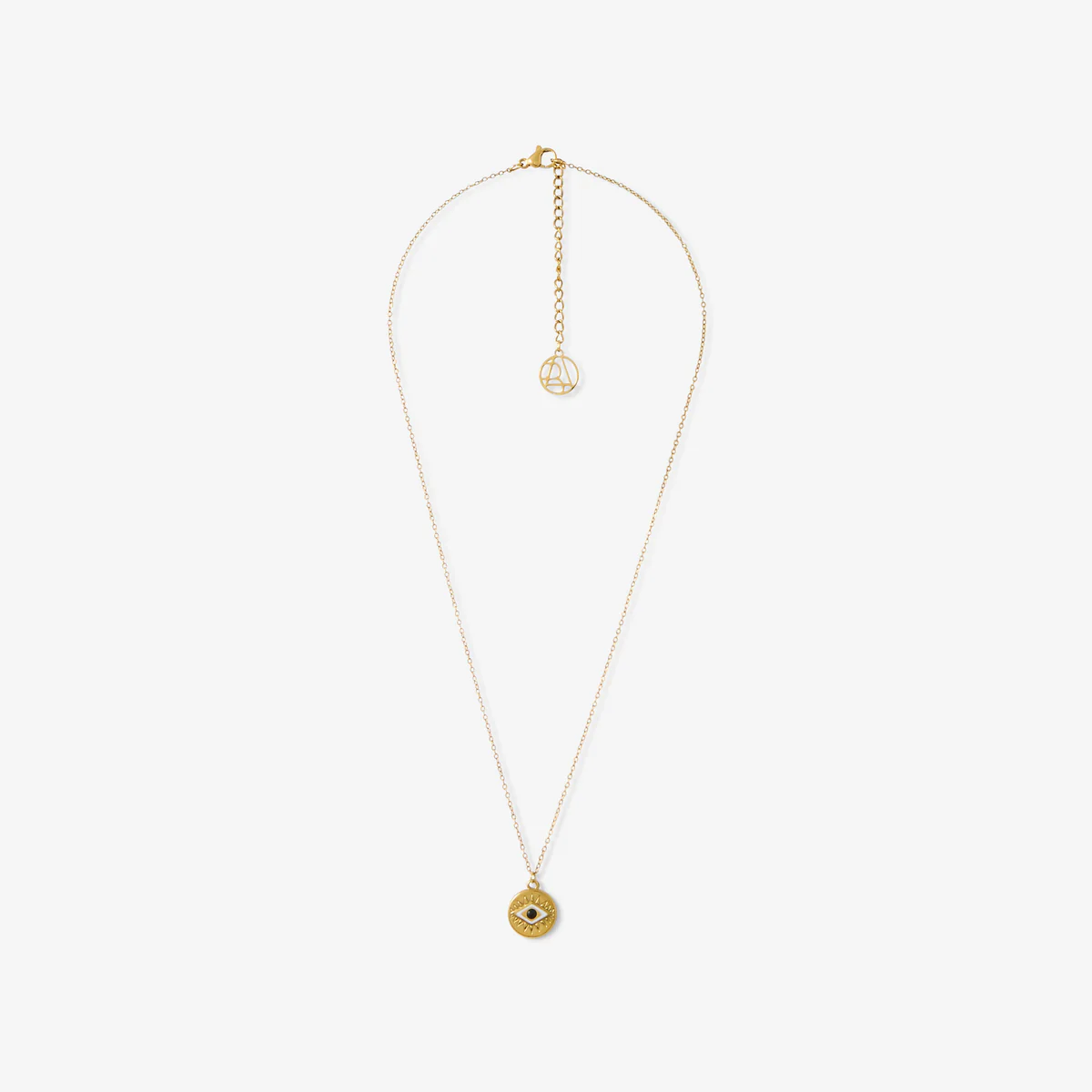 Collier pochon médaillon œil acier inoxydable - Image 4