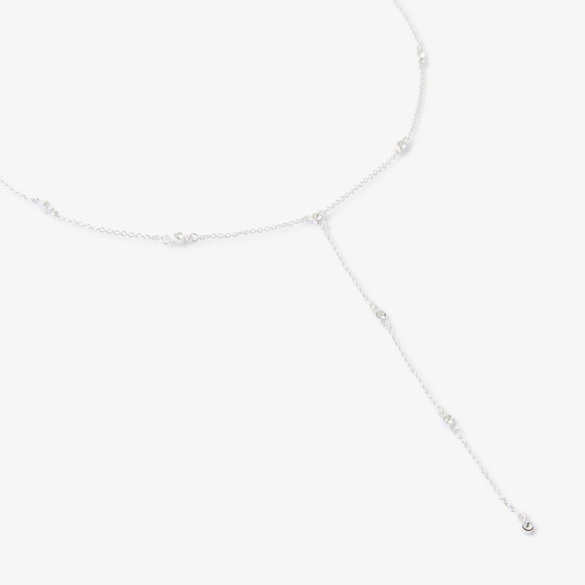 Collier Y à strass argentés - Image 2