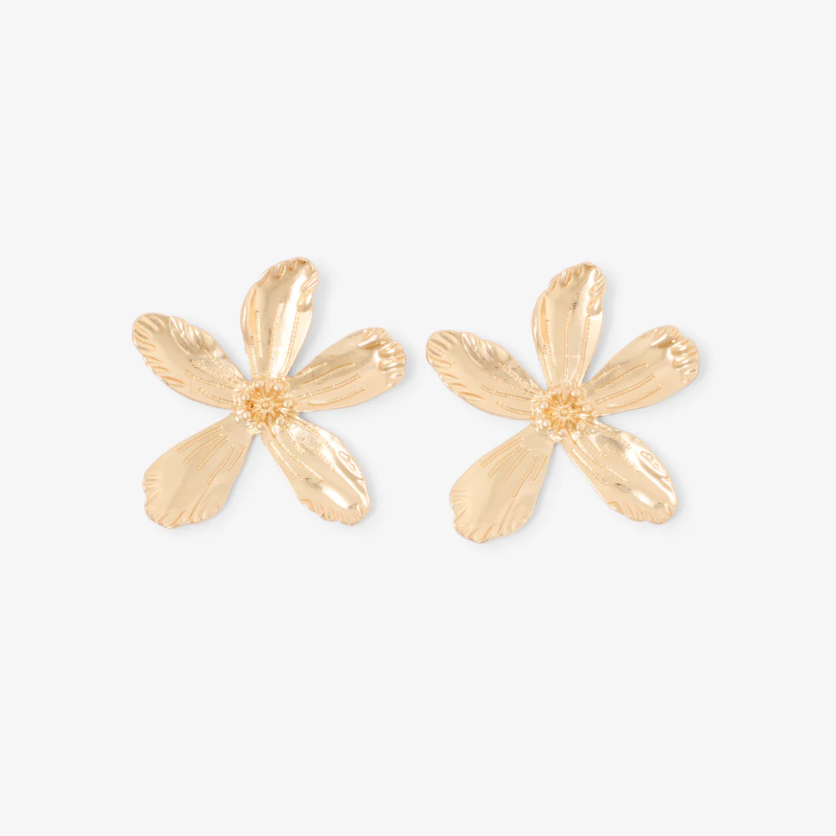 Grandes boucles d'oreilles fleurs dorées