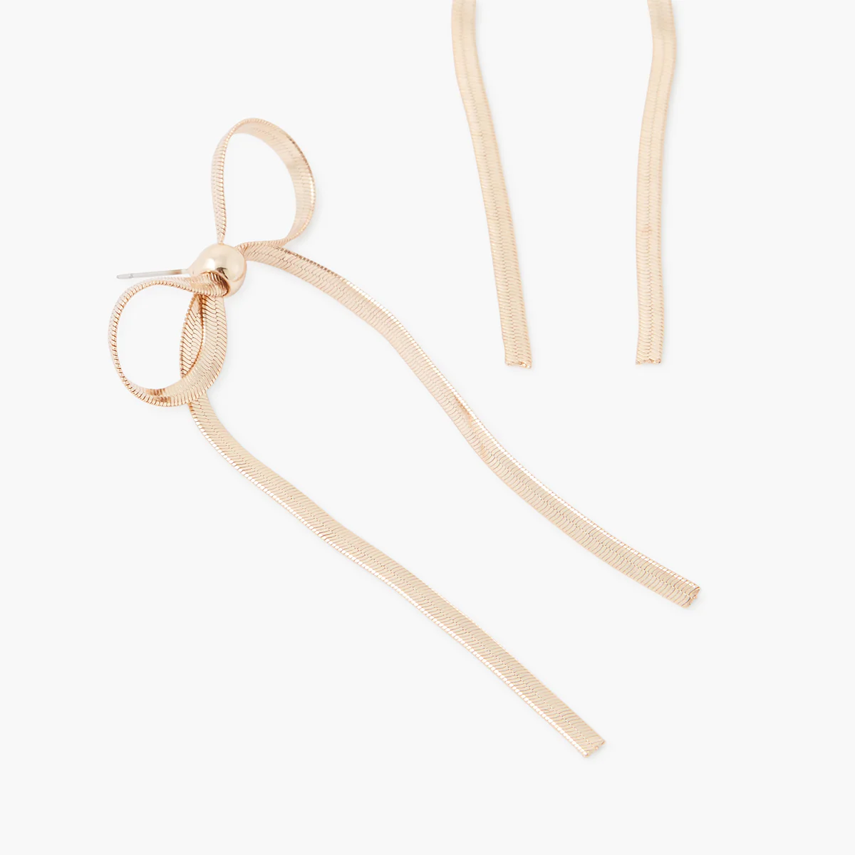 Grandes boucles d'oreilles pendantes nœuds dorés - Image 2