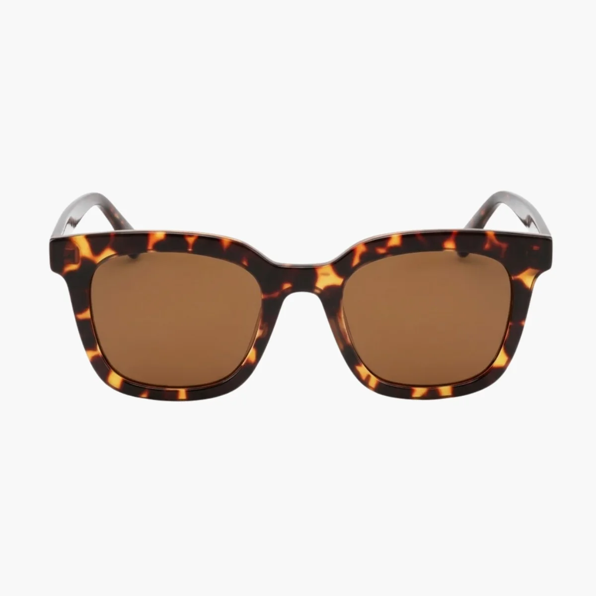 Lunettes de soleil écaille marron forme carrée