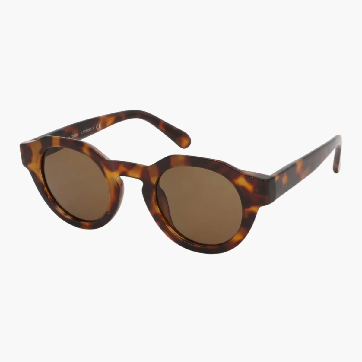 Lunettes de soleil marron écaille forme ronde - Image 2