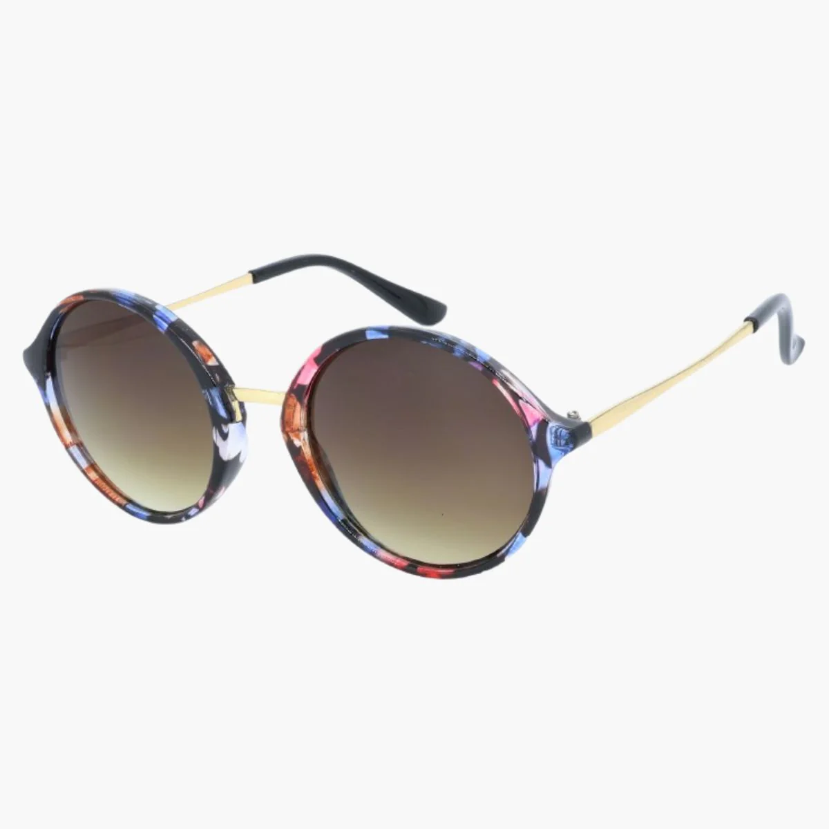 Lunettes de soleil multicolore forme ronde - Image 2