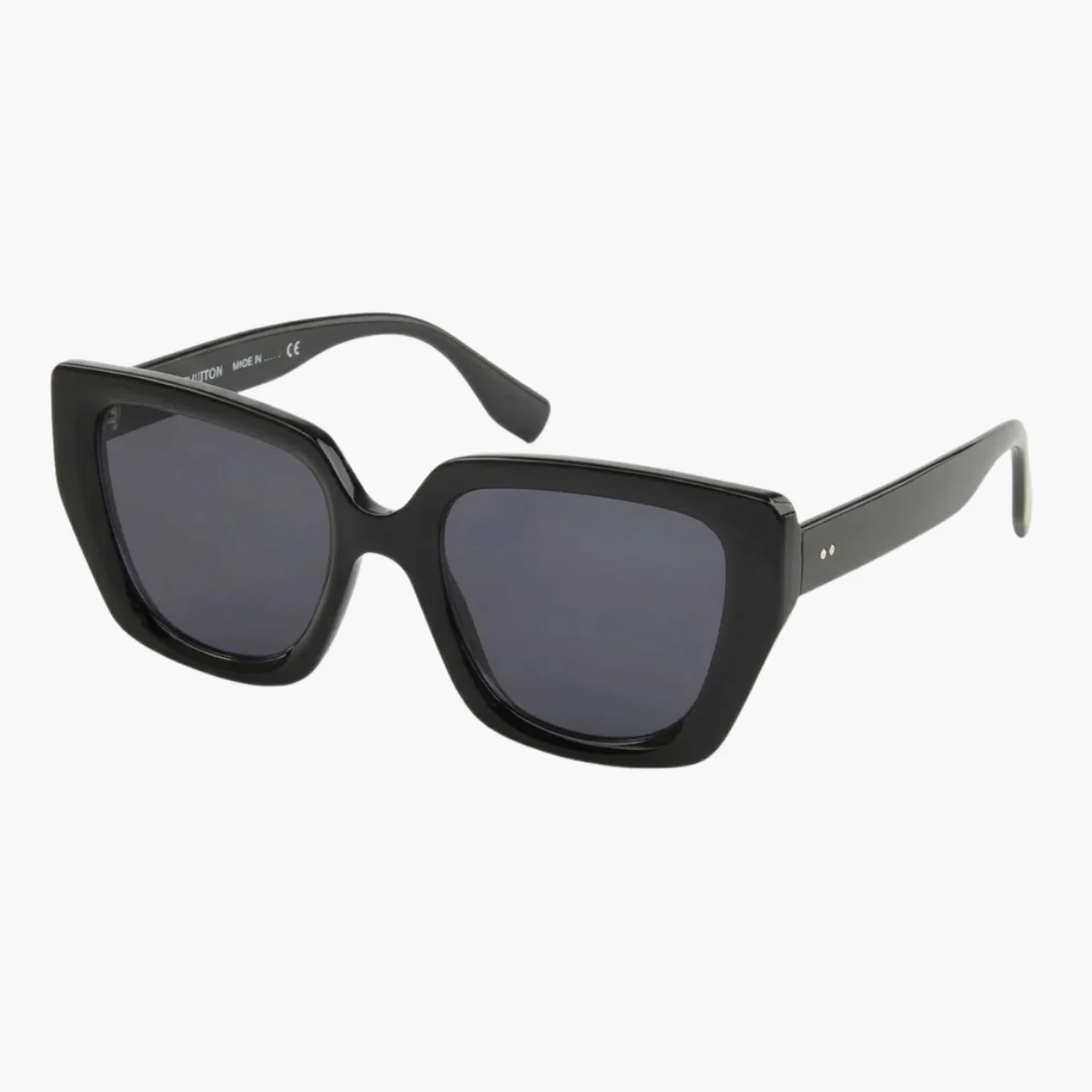 Lunettes de soleil noires forme carrée - Image 2