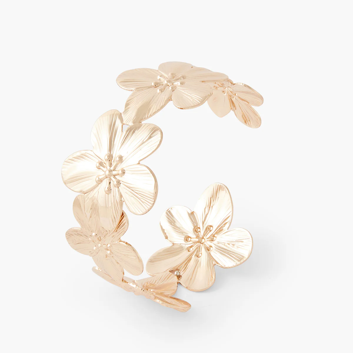 Manchette fleurs dorée - Image 2