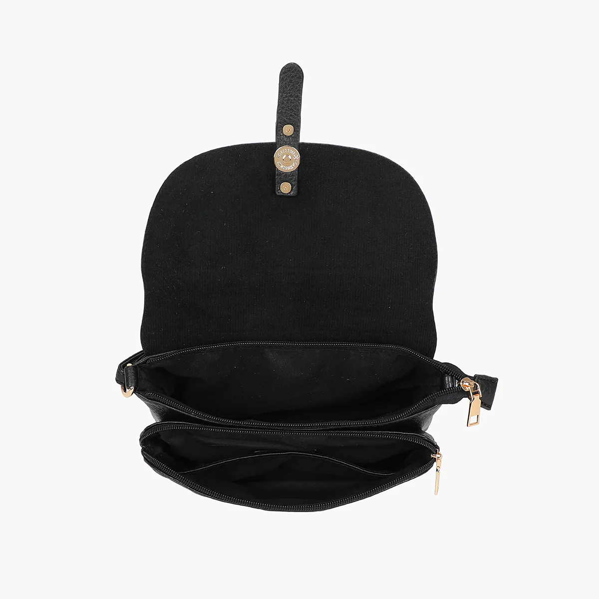 Petit sac à bandoulière effet grainé noir - Image 4