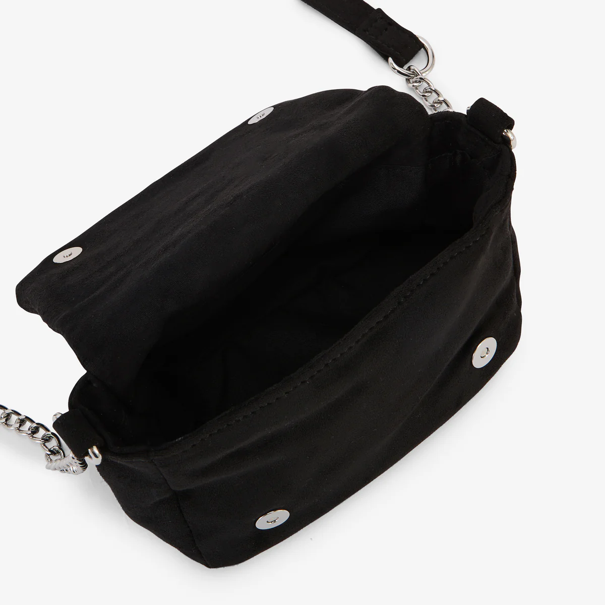 Petit sac à bandoulière effet suédé et strass - Image 5