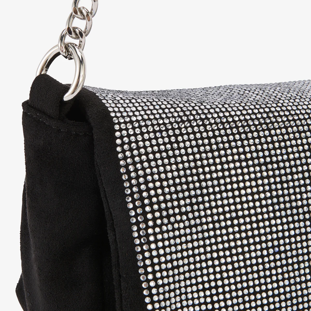 Petit sac à bandoulière effet suédé et strass - Image 6