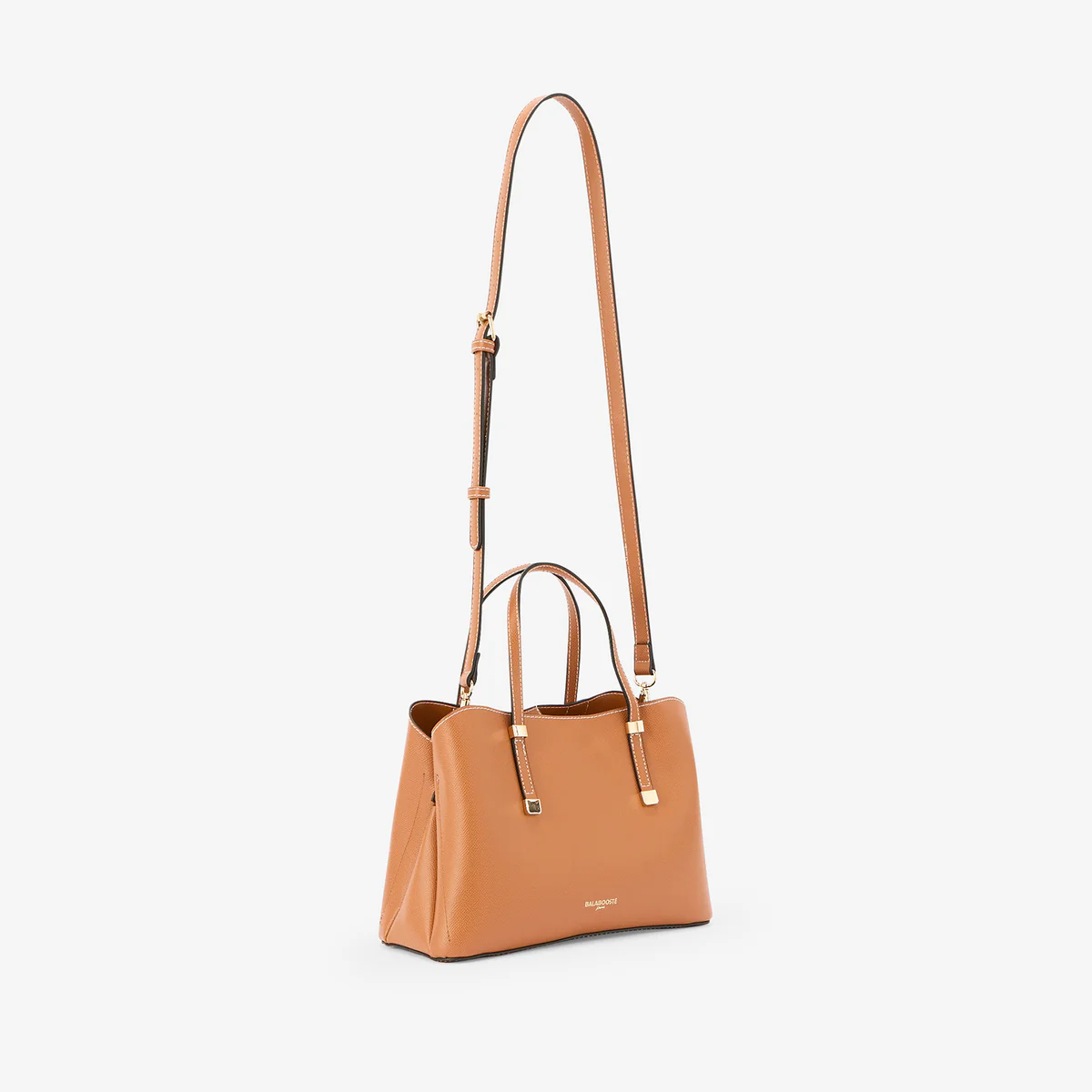 Petit sac à main effet grainé camel - Image 3