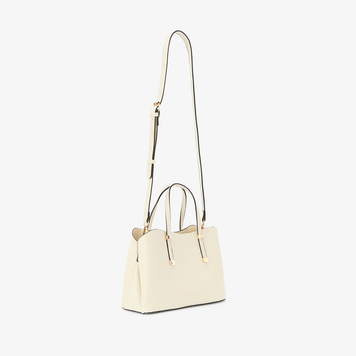 Petit sac à main effet grainé ivoire - Image 3