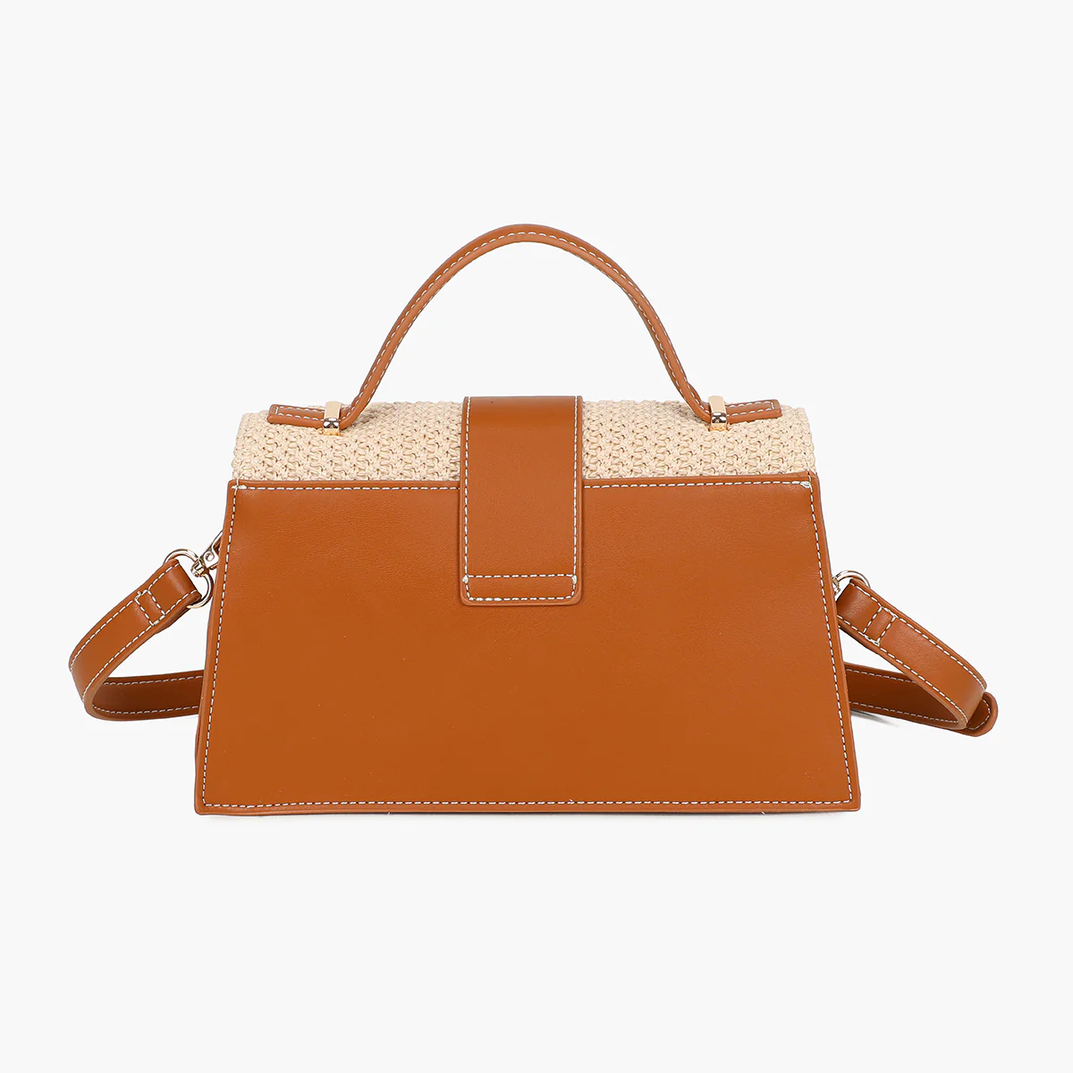 Petit sac cartable beige avec bandoulière - Image 2