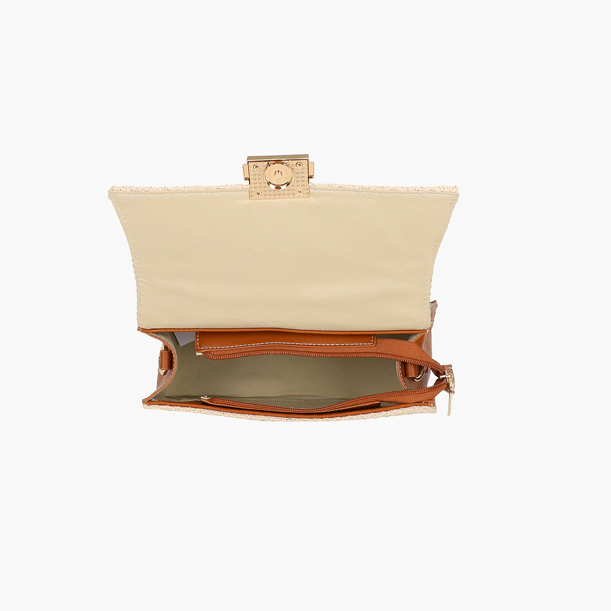 Petit sac cartable beige avec bandoulière - Image 4