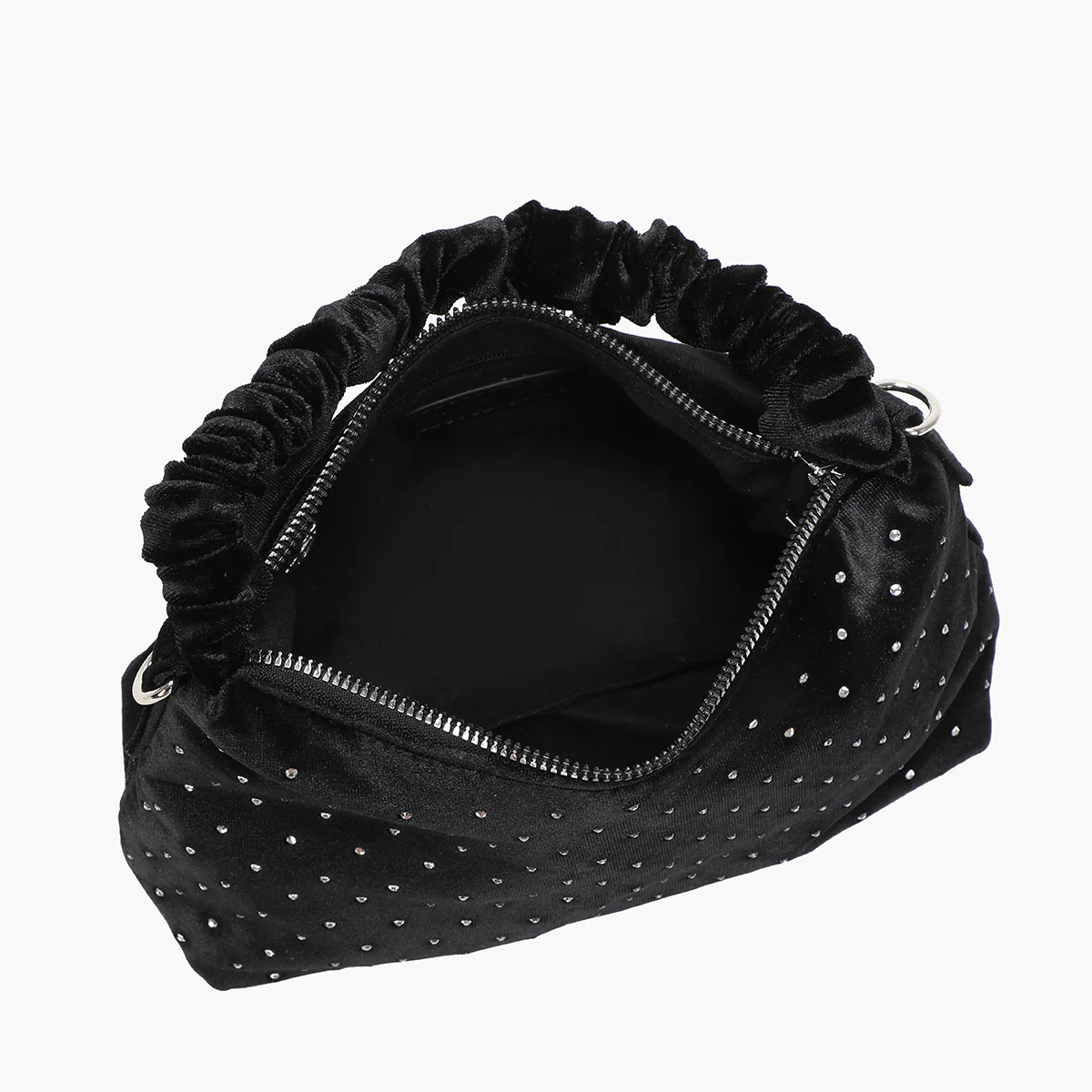Petit sac effet velours à strass - Image 5