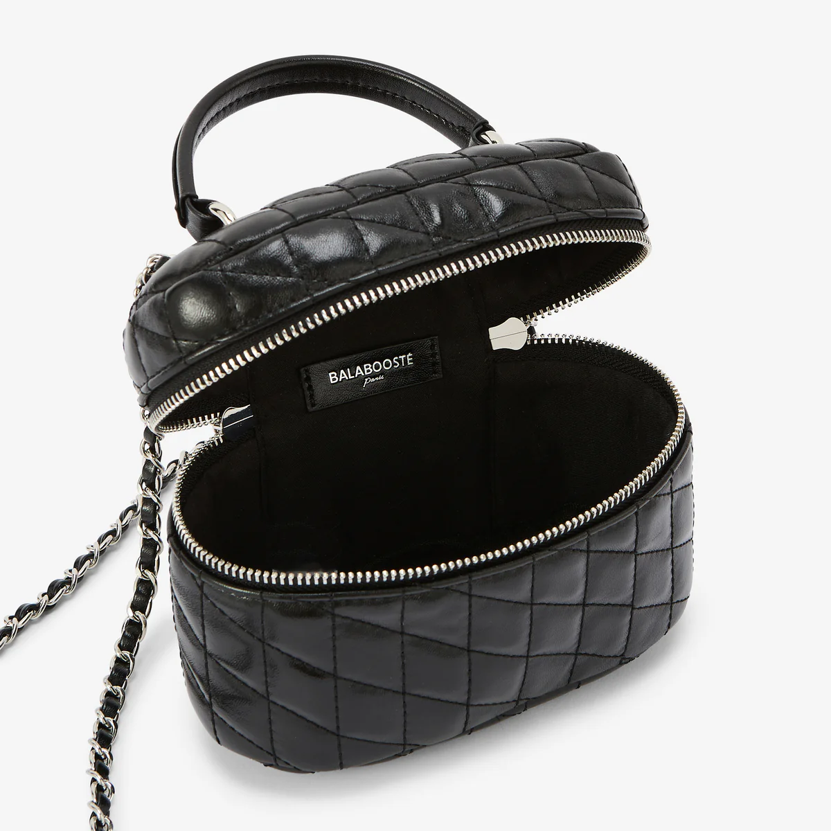 Petit sac noir matelassé avec chaîne - Image 4