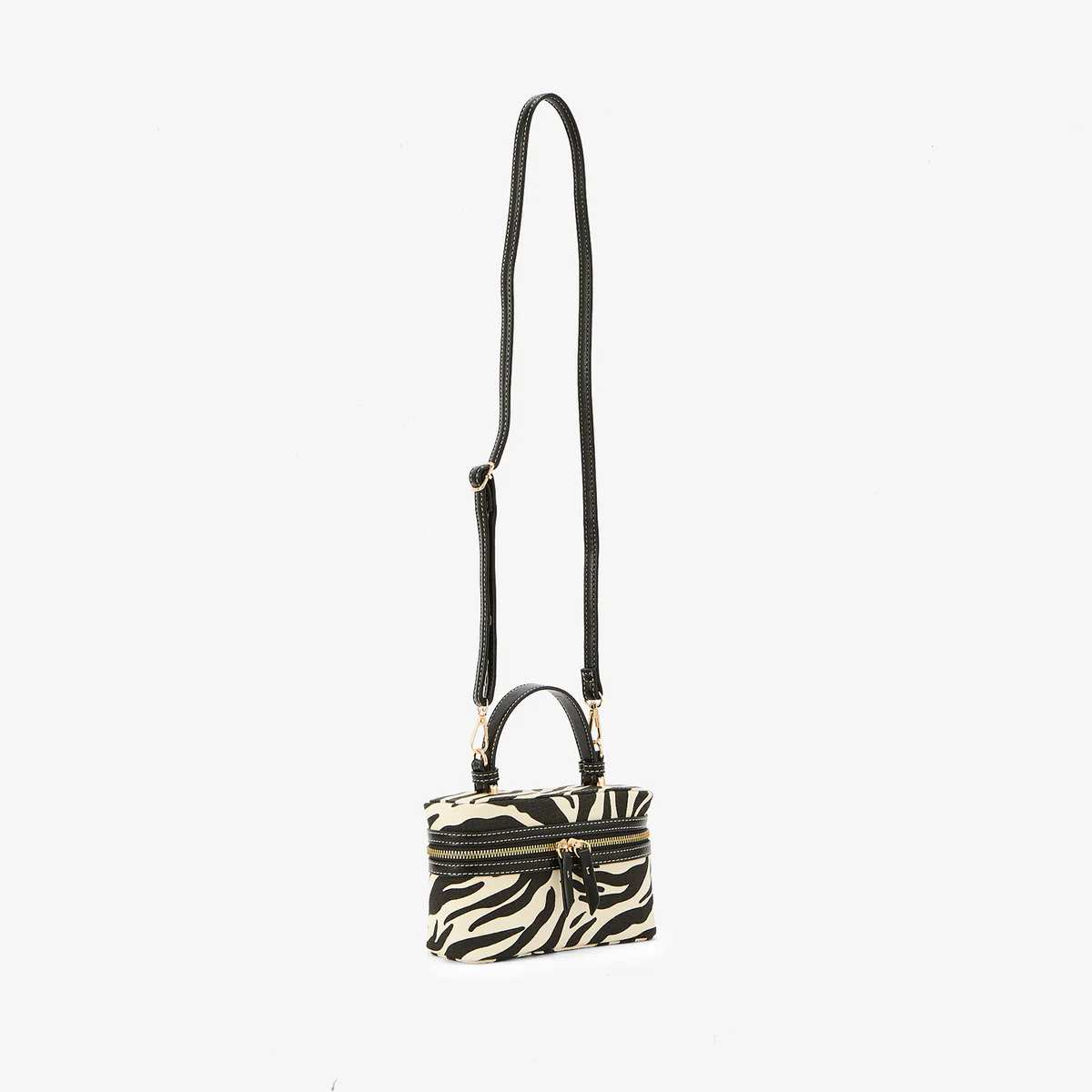 Petit sac vanity à motif zèbre avec bandoulière - Image 4