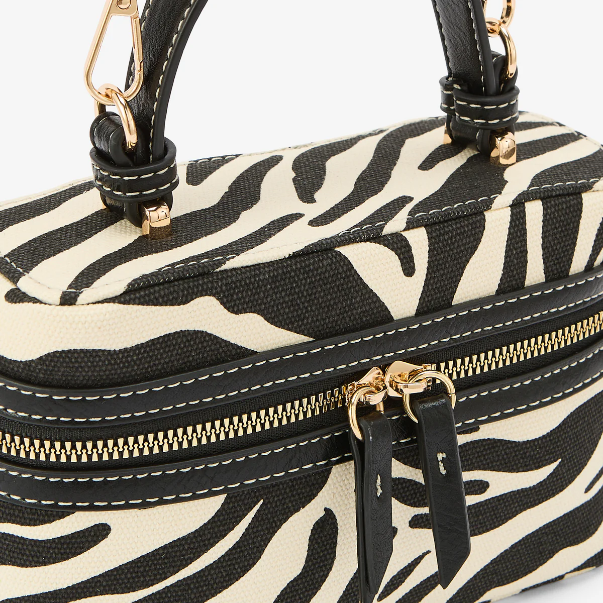 Petit sac vanity à motif zèbre avec bandoulière - Image 6