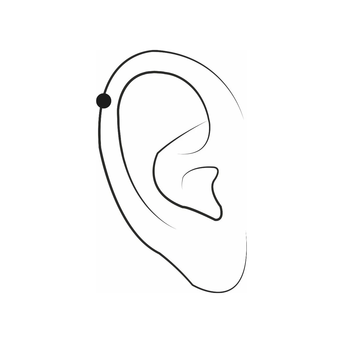 Piercing hélix/tragus anneau 6 mm acier chirurgical doré - Image 3