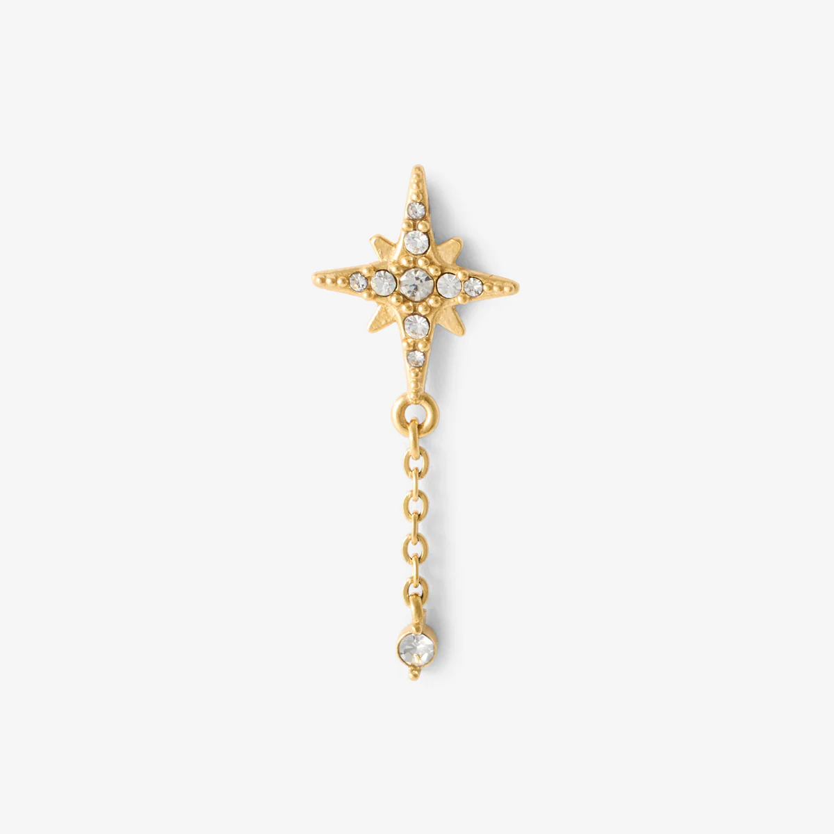 Piercing helix/tragus étoile et chaine en acier chirurgical