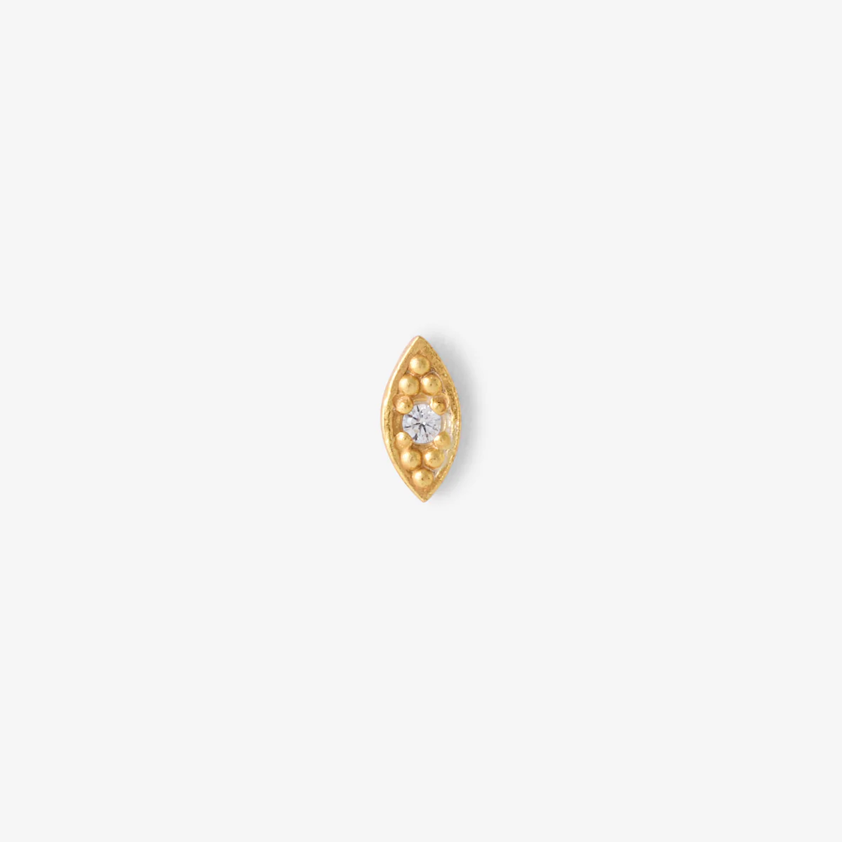 Piercing helix/tragus œil en argent garanti doré avec strass de zirconium