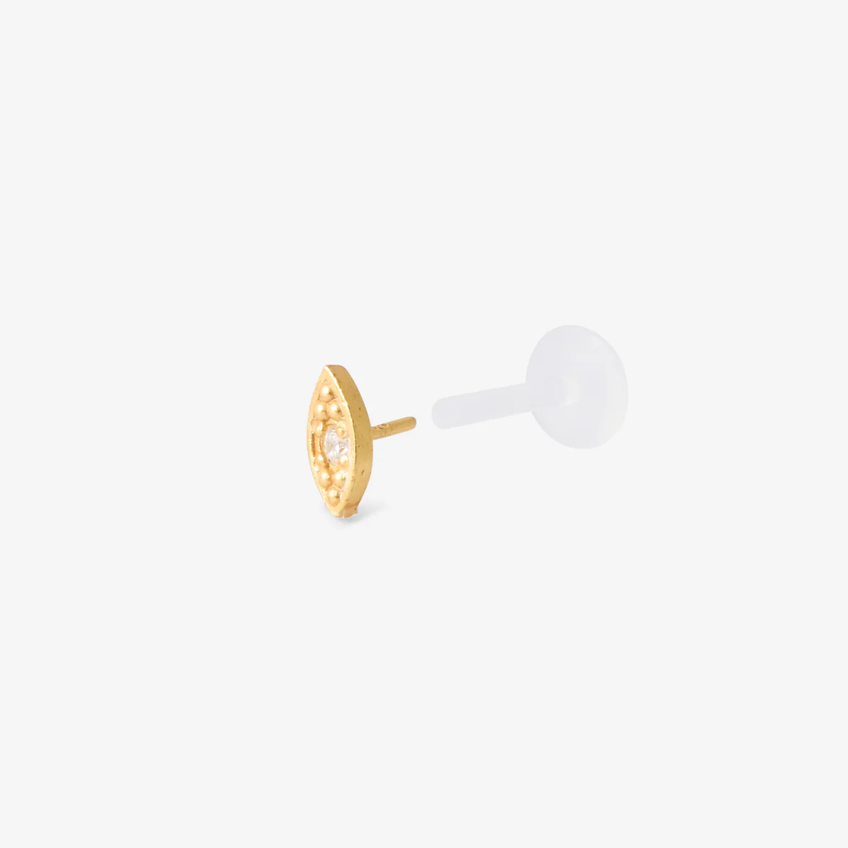 Piercing helix/tragus œil en argent garanti doré avec strass de zirconium - Image 2