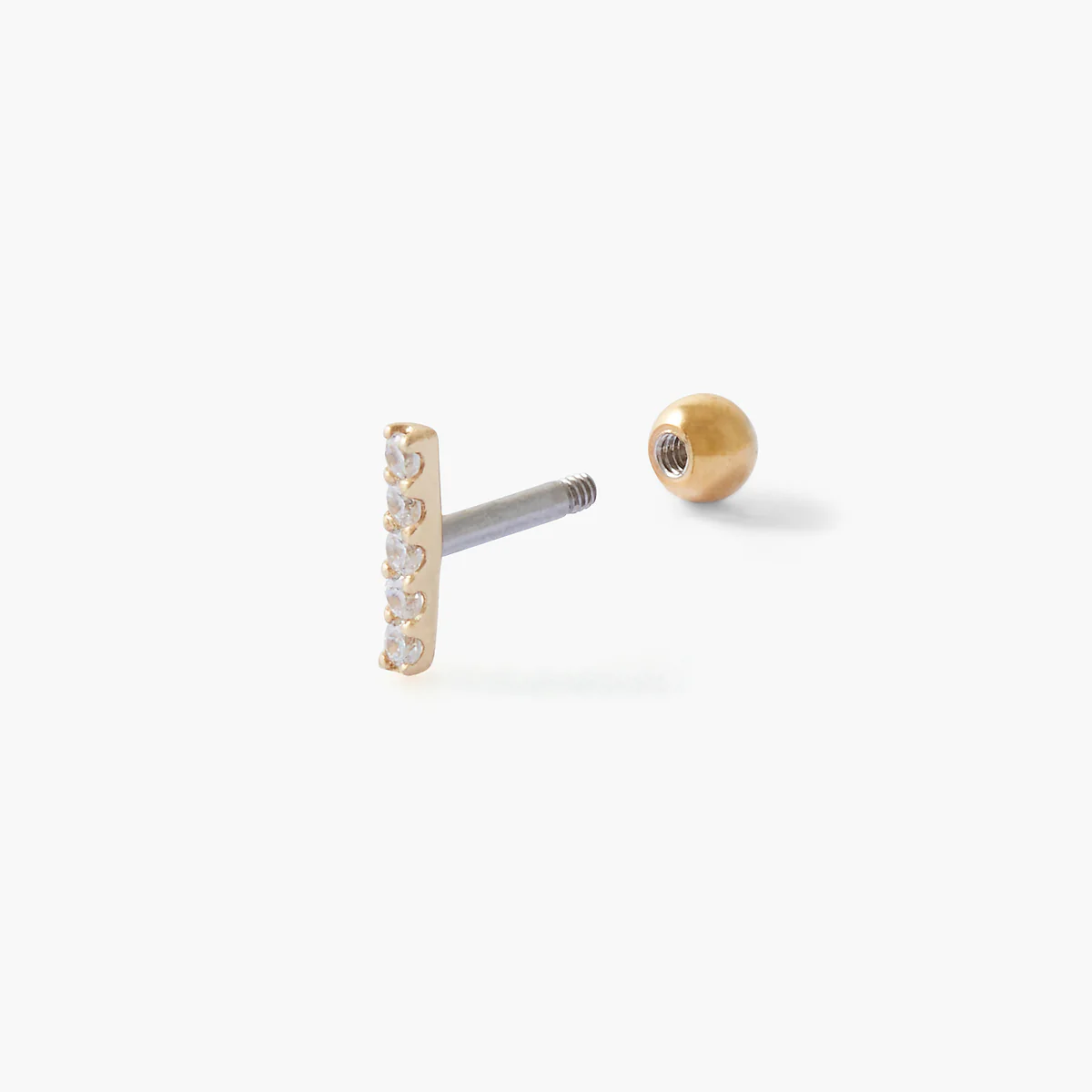 Piercing stud hélix/tragus barre de zirconium - Image 2