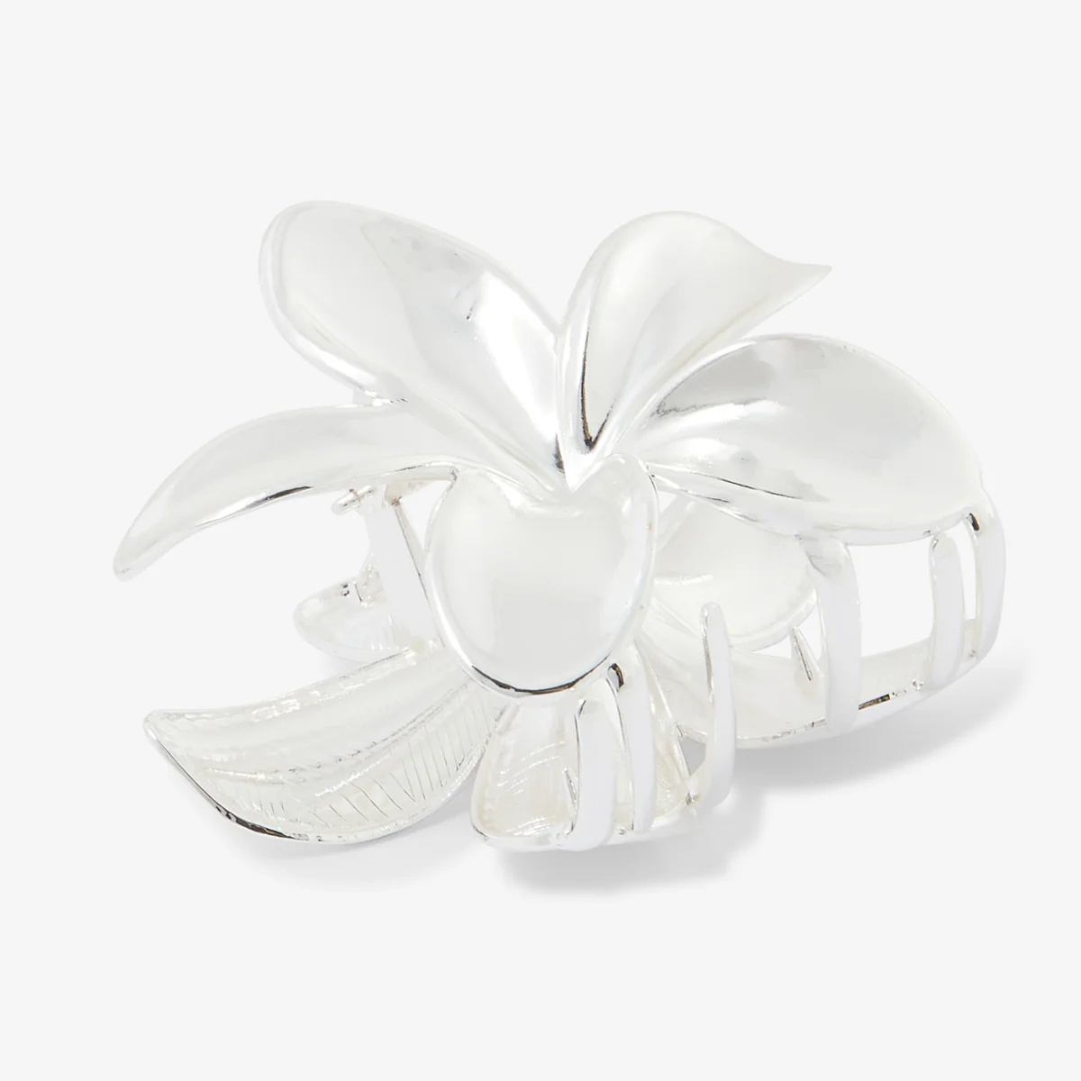 Pince à cheveux fleur argentée - Image 3