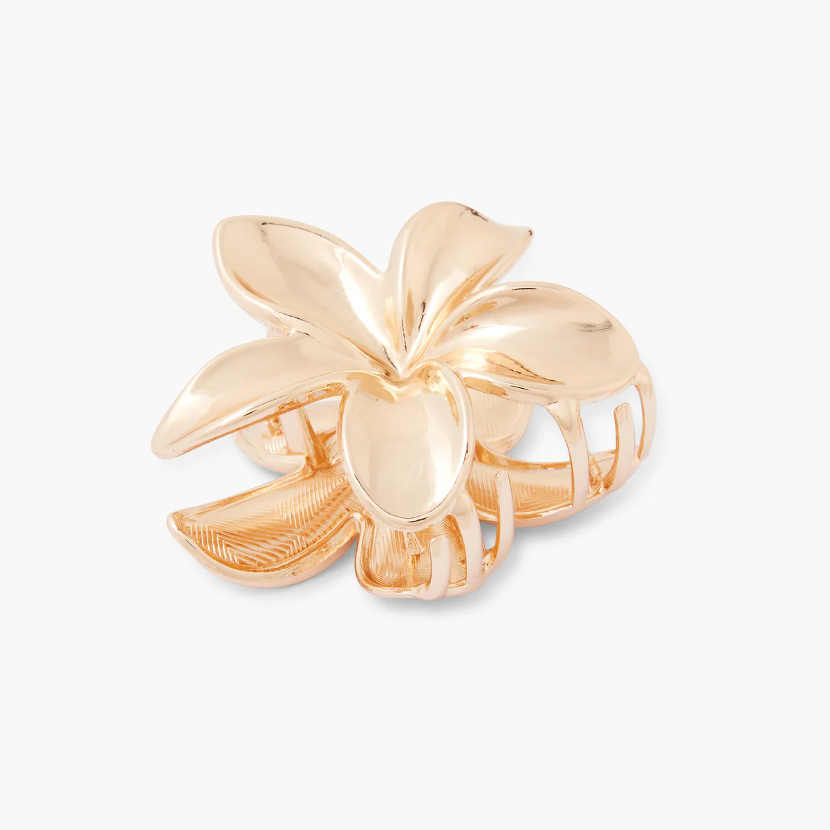 Pince à cheveux fleur tropicale dorée - Image 3