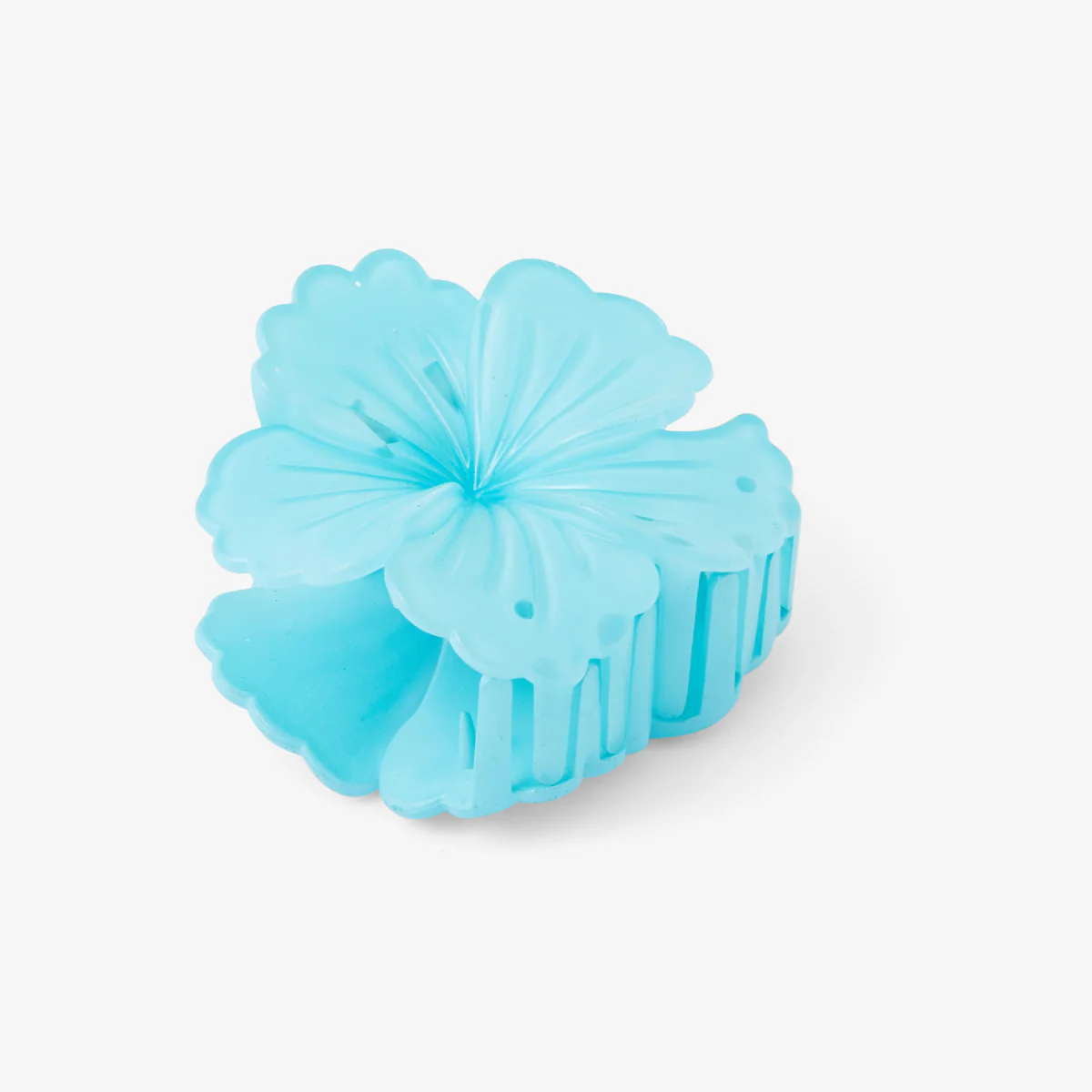 Pince à cheveux fleurs hibiscus bleu turquoise - Image 3