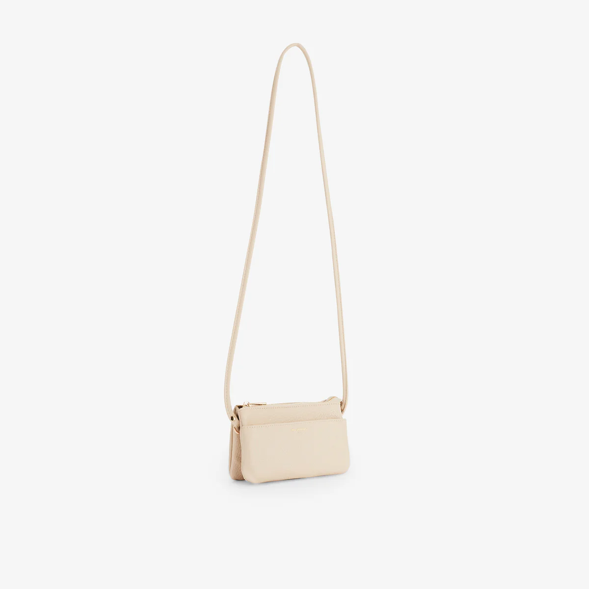 Pochette à bandoulière effet grainé beige - Image 3