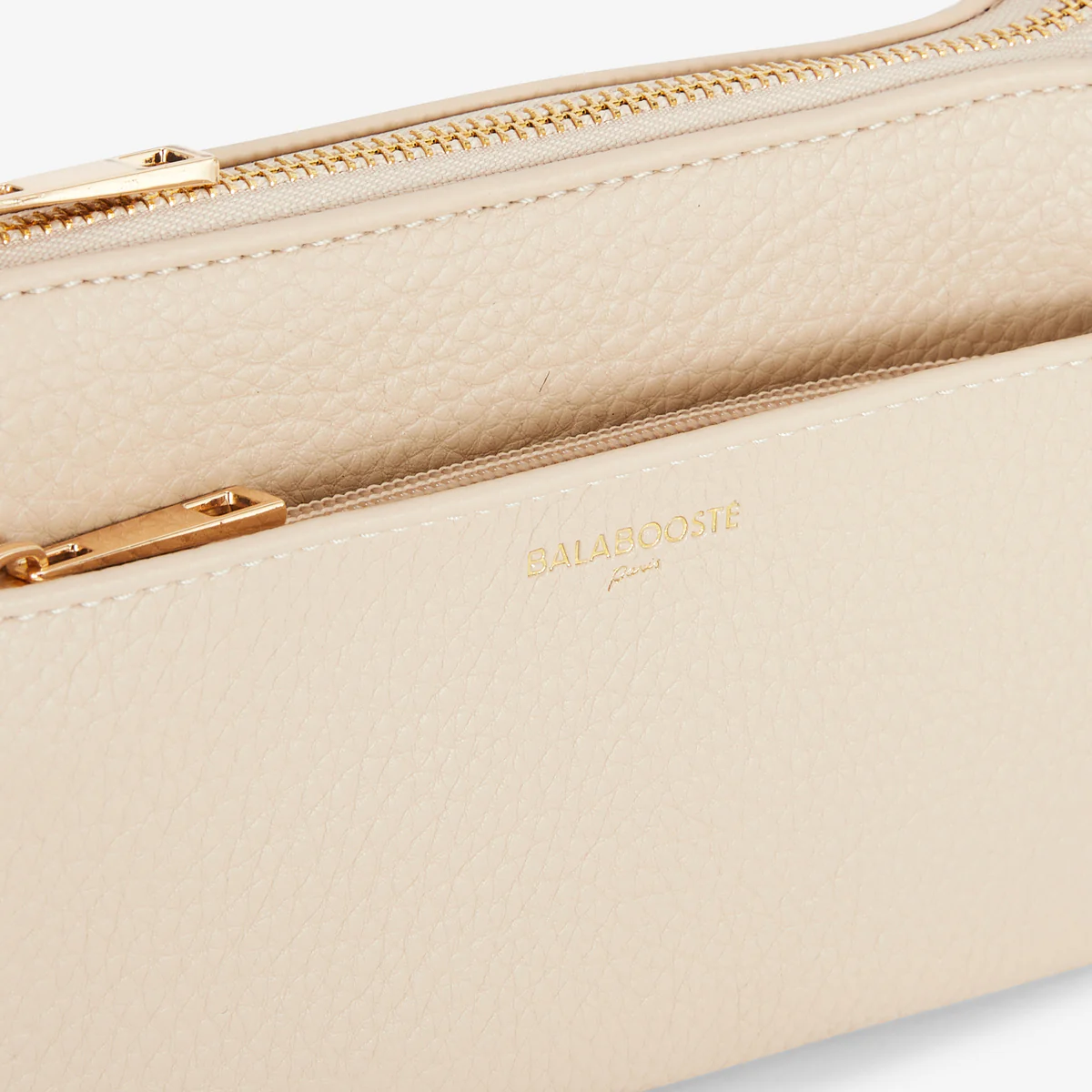 Pochette à bandoulière effet grainé beige - Image 5