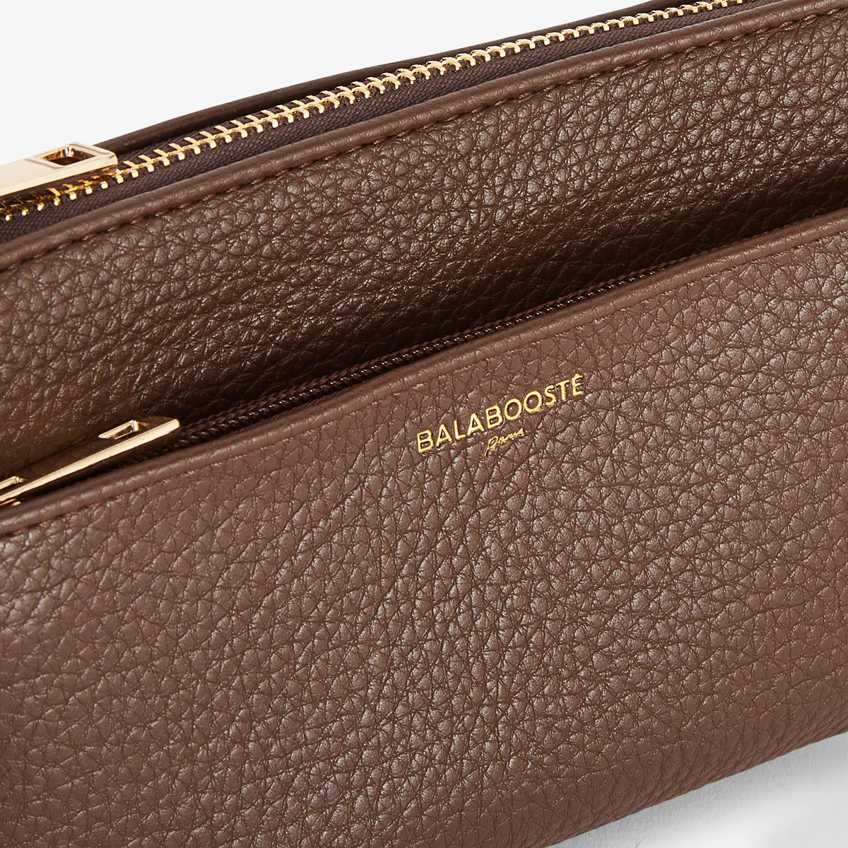 Pochette à bandoulière effet grainé marron - Image 6