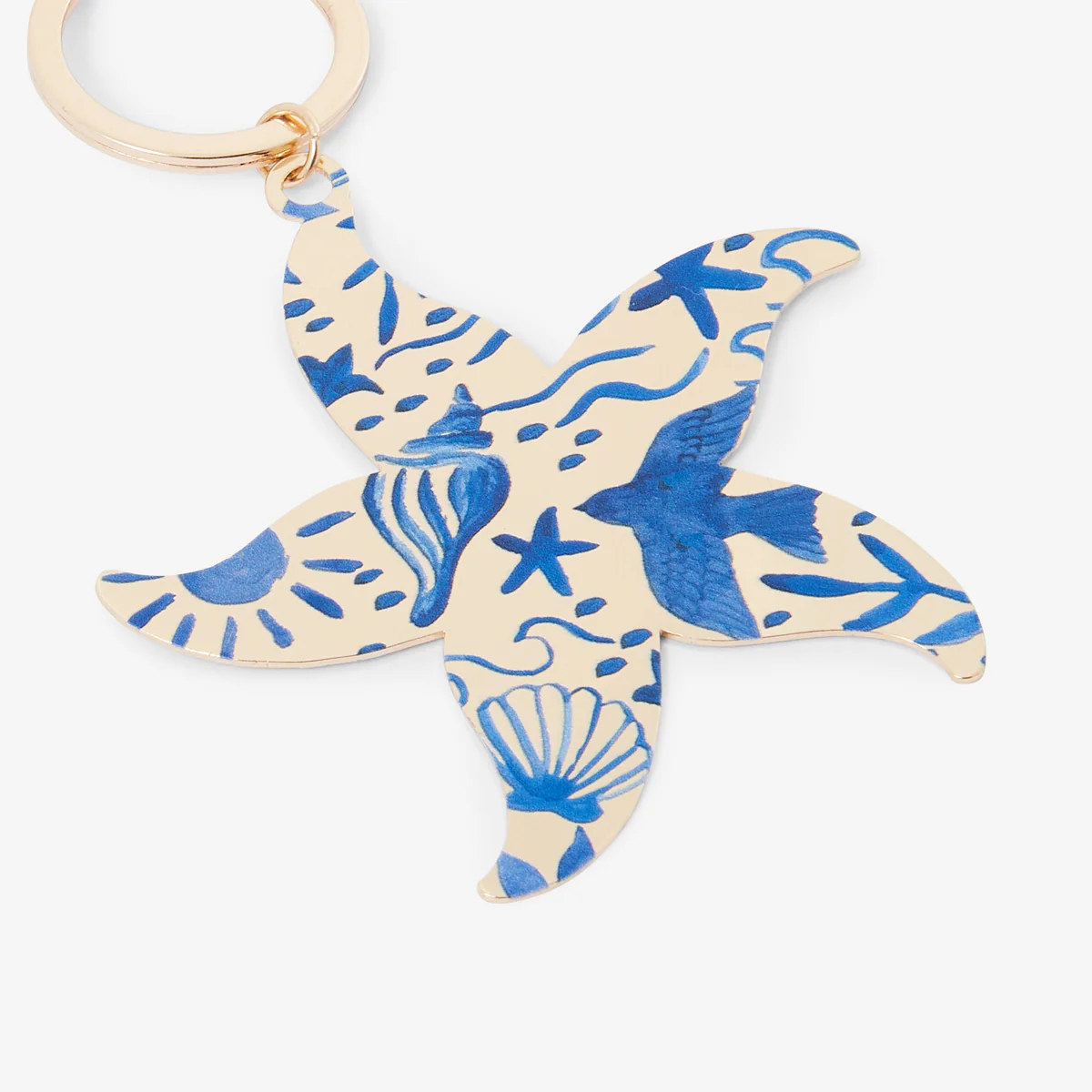 Porte-clés étoile de mer imprimé bleu - Image 2