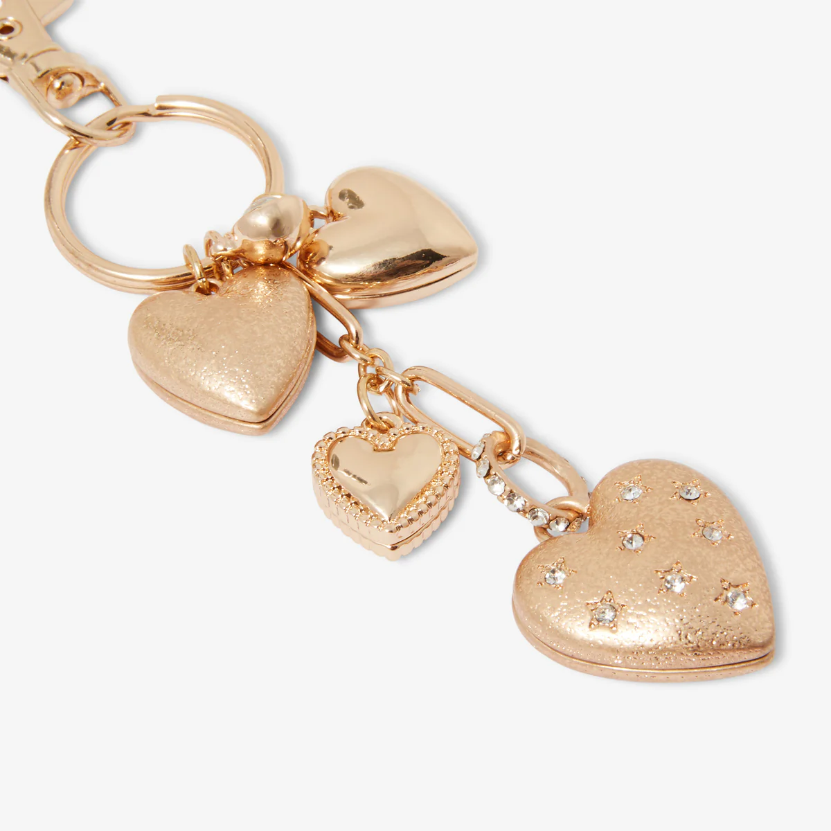 Porte-clés pendentifs cœurs dorés - Image 3
