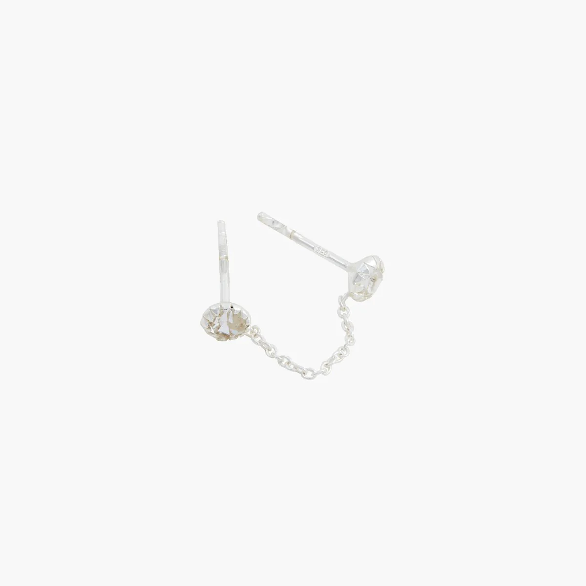Puces d’oreilles à chaîne avec zircon, en argent 925 - Image 2