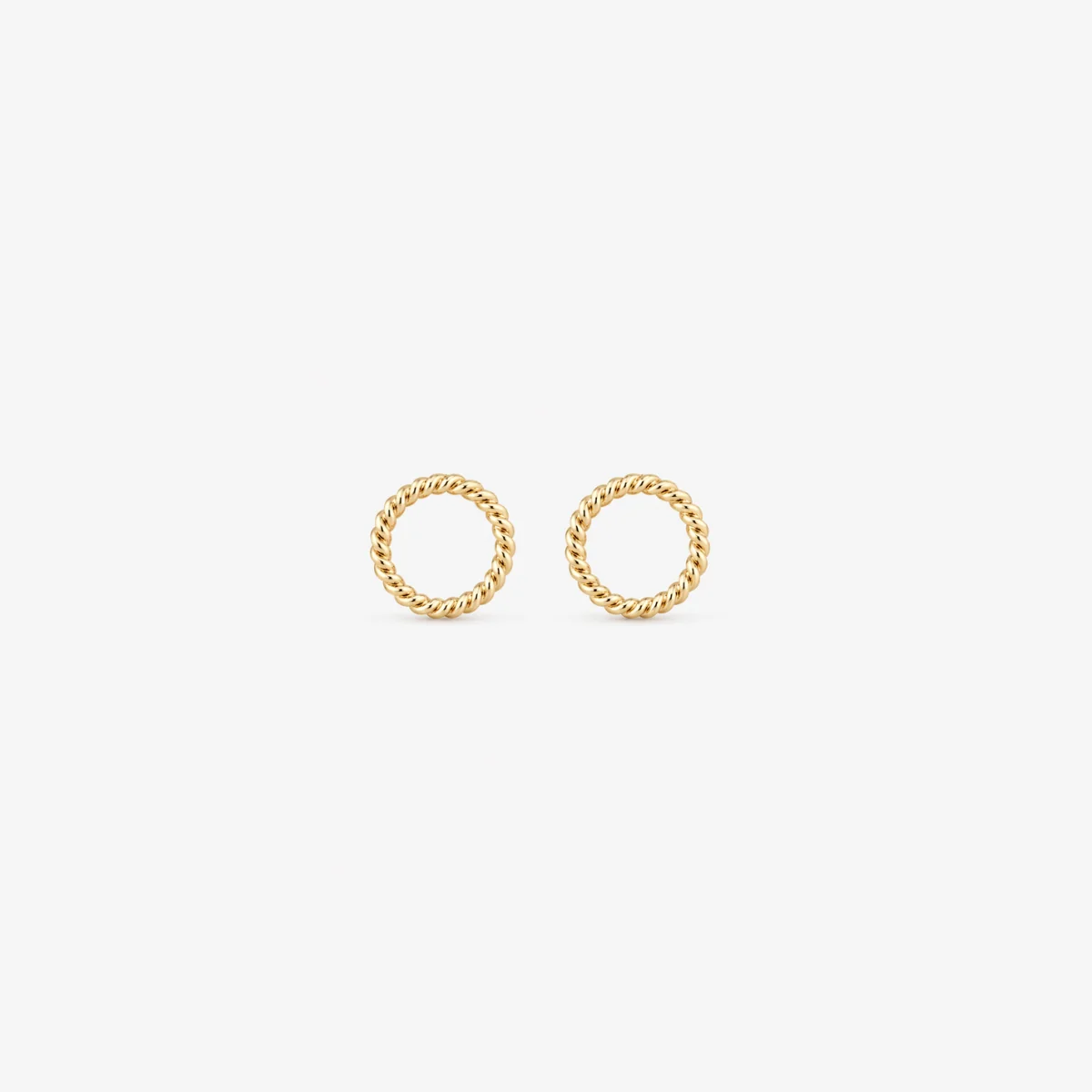 Puces d'oreilles cercles torsadés argent 925 doré