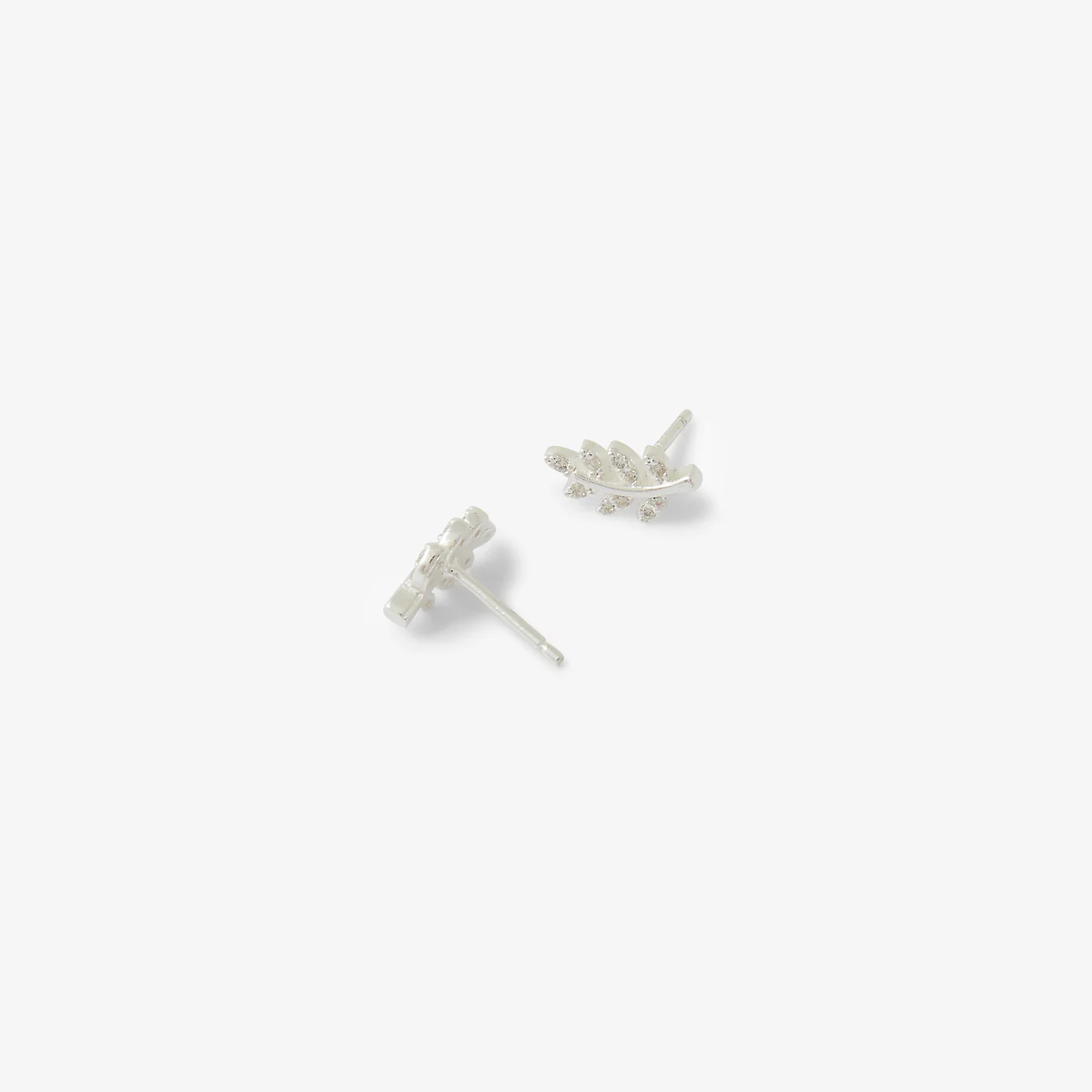 Puces d'oreilles feuilles argentées - argent garanti 925 - Image 2