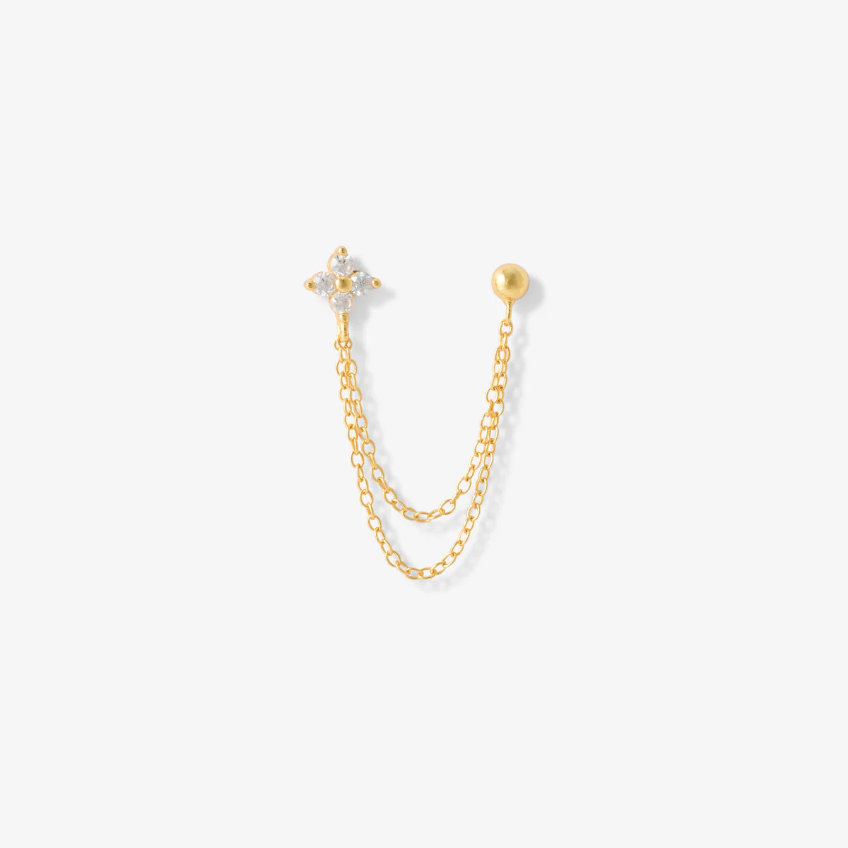 Puces d'oreilles fleur avec zirconium en argent garanti