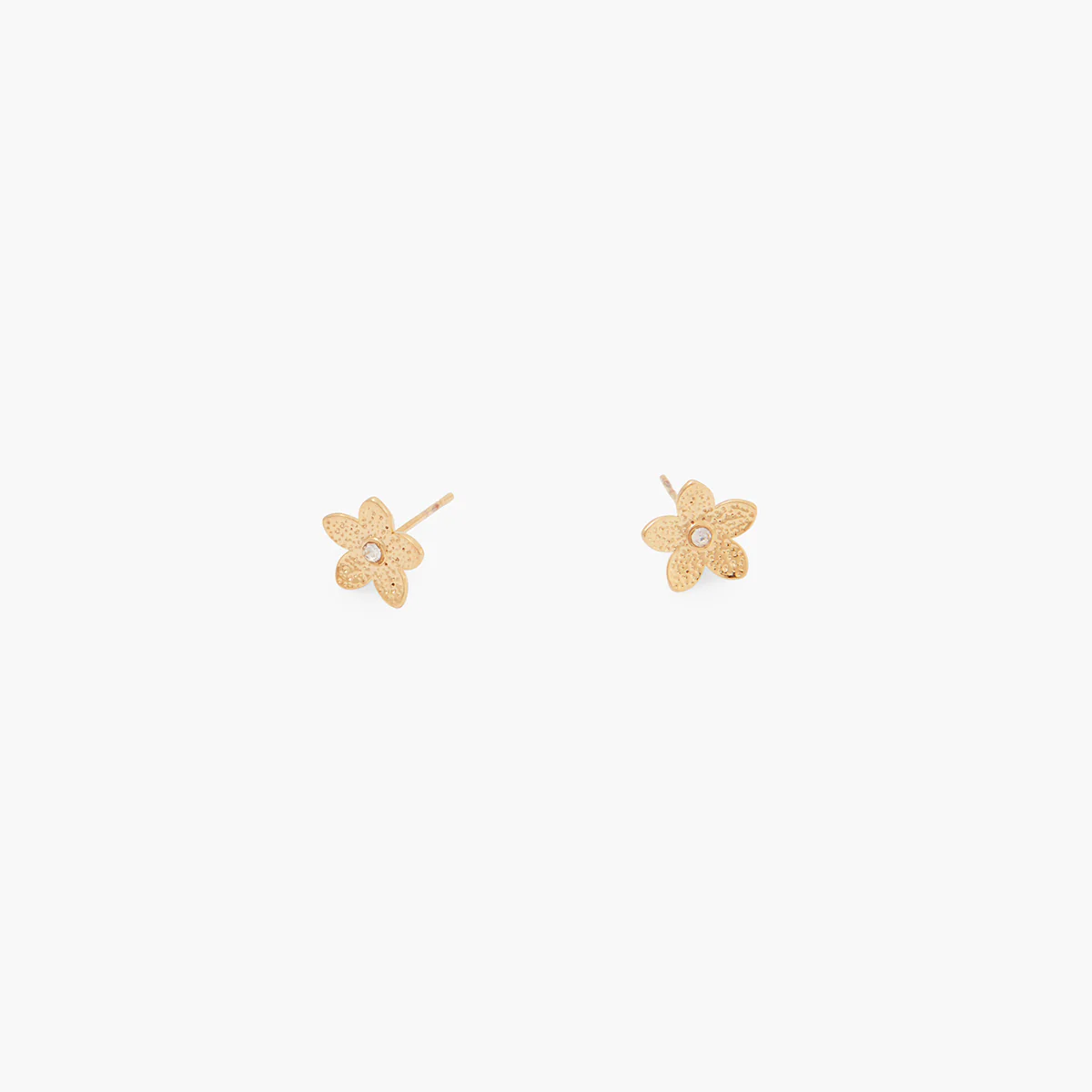 Puces d'oreilles fleur en acier inoxydable - Image 2