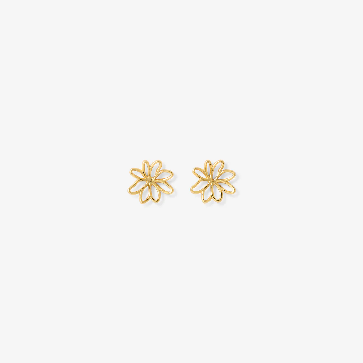 Puces d'oreilles fleur filaire en argent garanti doré