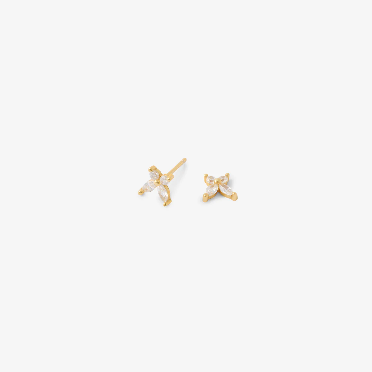 Puces d'oreilles papillon en argent garanti doré - Image 2