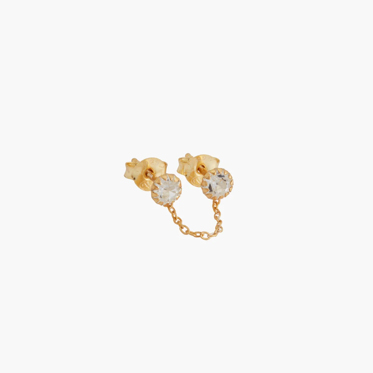 Puces d'oreilles strass avec chaine- argent garanti 925 - Image 3