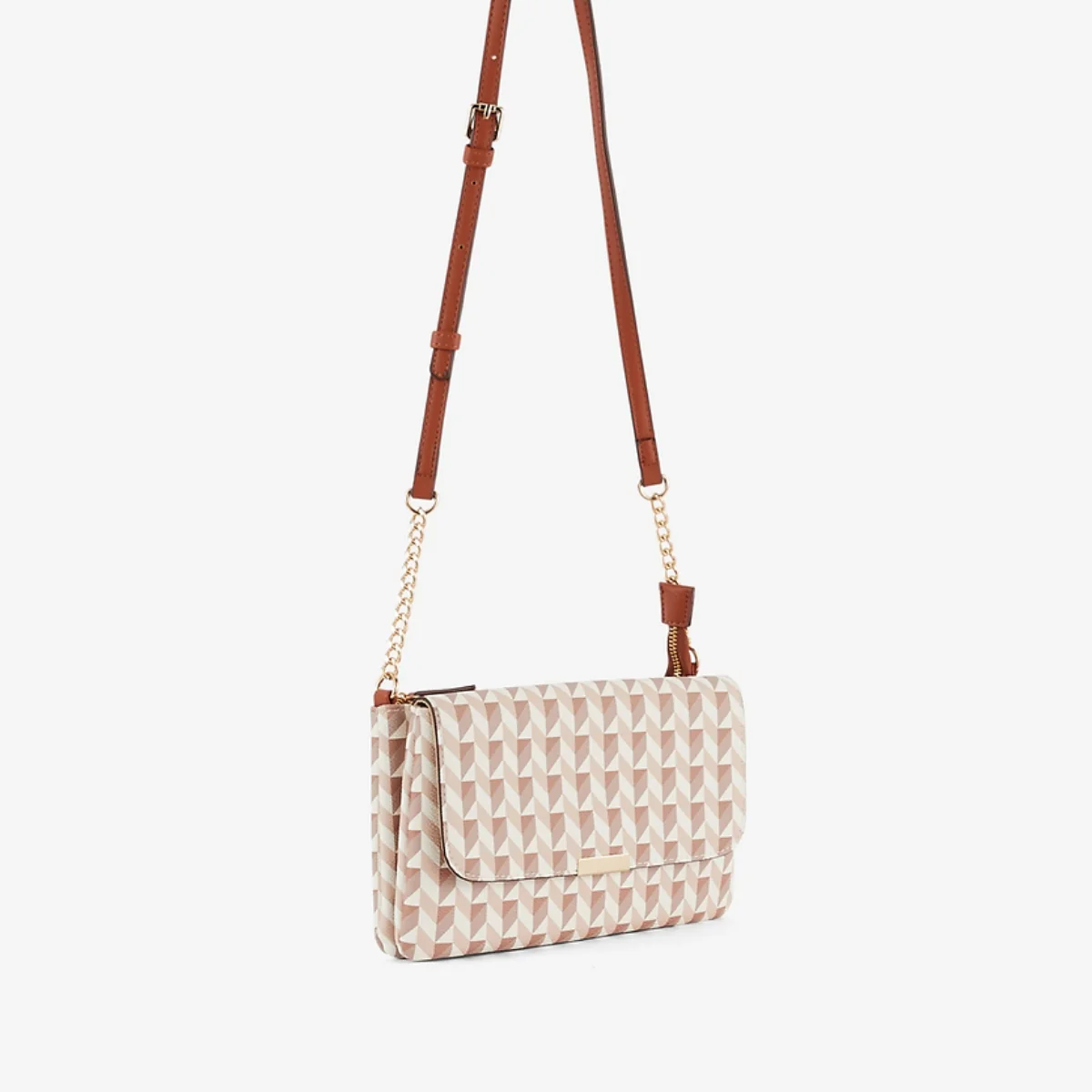 Sac à bandoulière à motif monogramme beige - Image 3