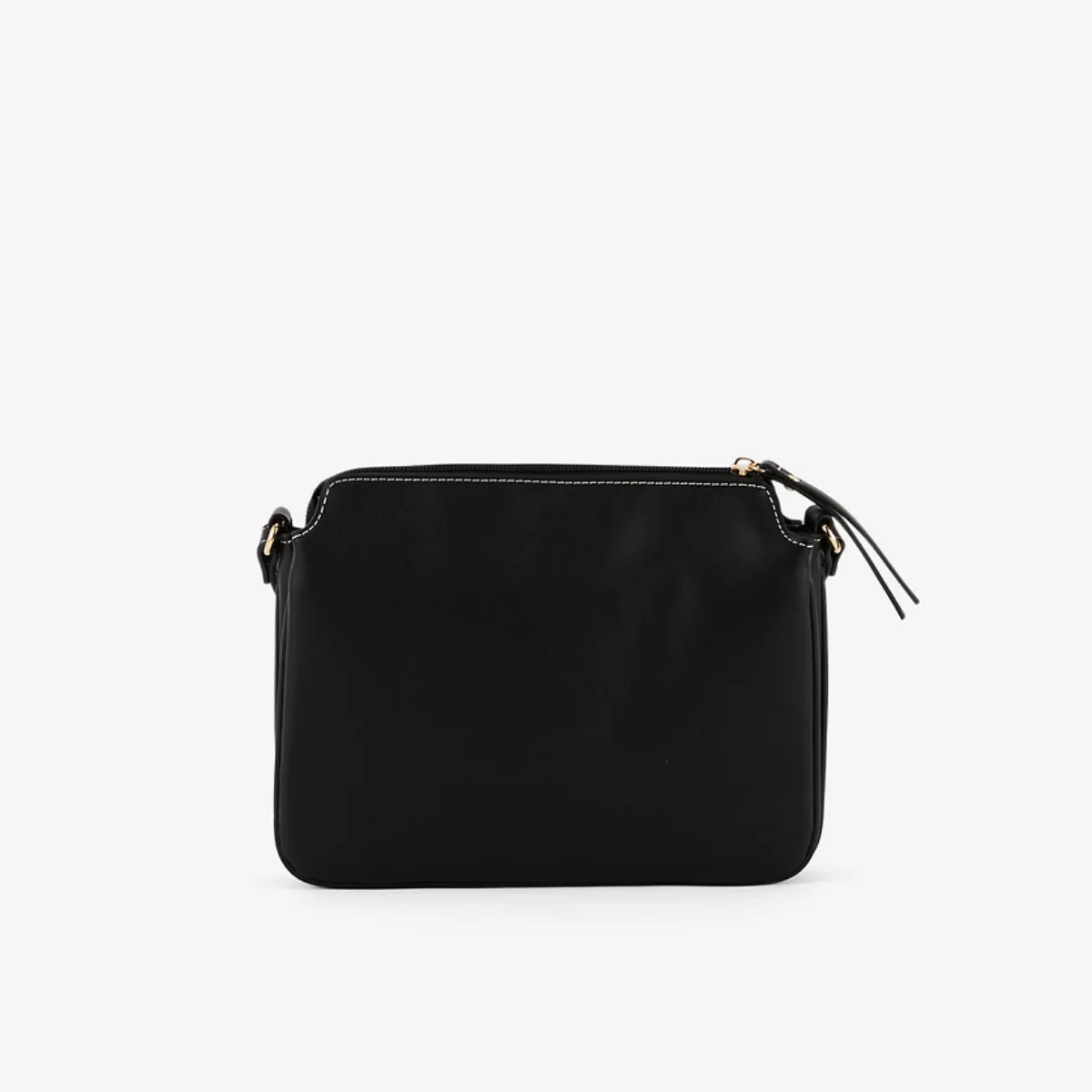 Sac à bandoulière bi-matière noir et écru - Image 3