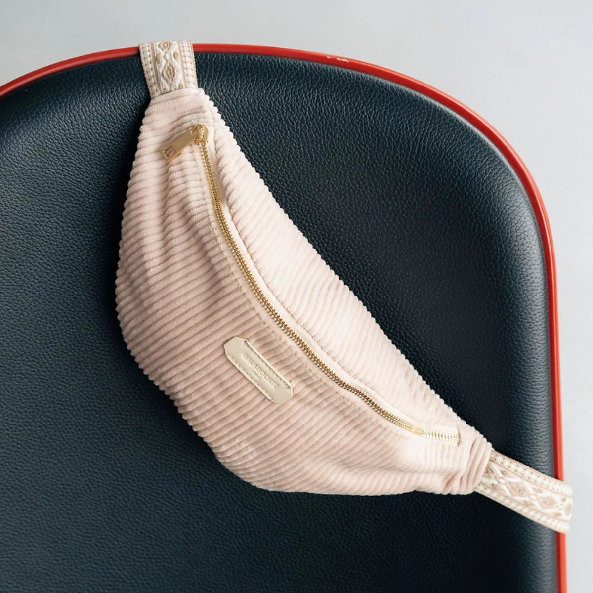 Sac banane textile côtelé écru - Image 2