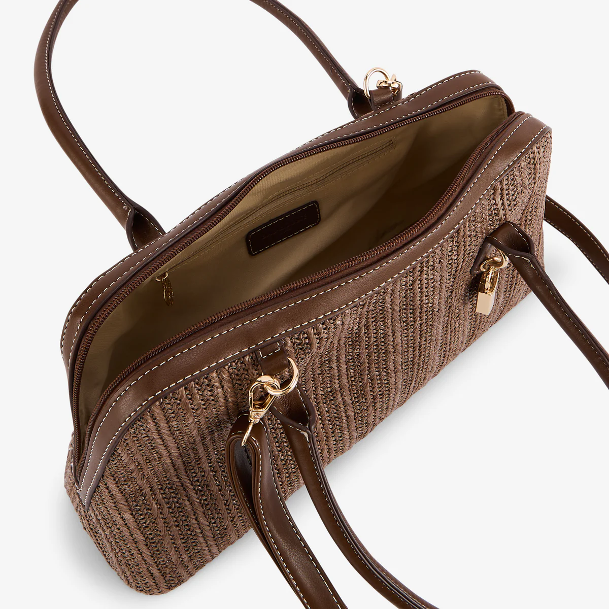Sac bowling effet paille marron - Image 4
